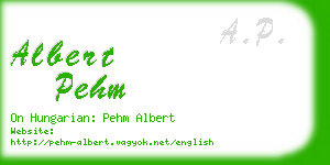 albert pehm business card